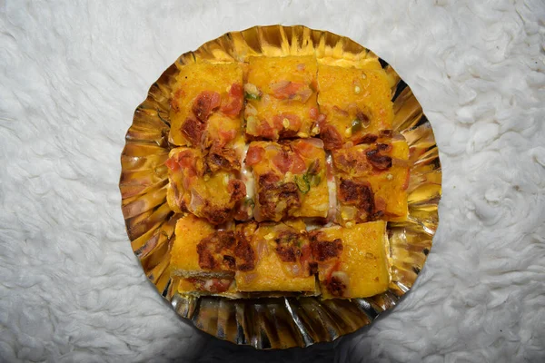 Pudla Queso Pan Sabroso Bocadillo Indio Desayuno Hora Del Variedad —  Fotos de Stock