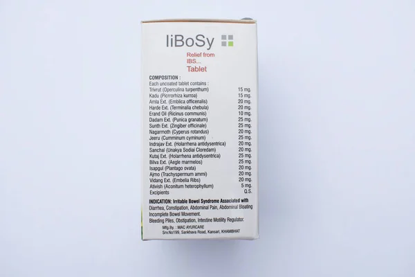 Iibosy Libosy Box Medycyny Ajurwedyjskiej Leczeniu Ibs Lub Zespołu Jelita — Zdjęcie stockowe