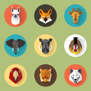 hayvan portre düz çizmek ile ayarla