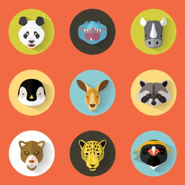 hayvan portre düz çizmek ile ayarla