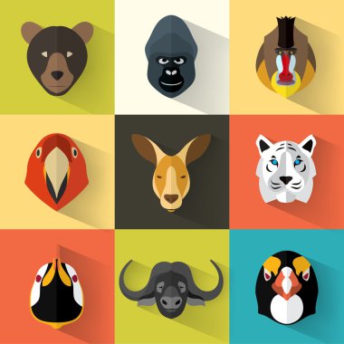 hayvan portre düz çizmek ile ayarla