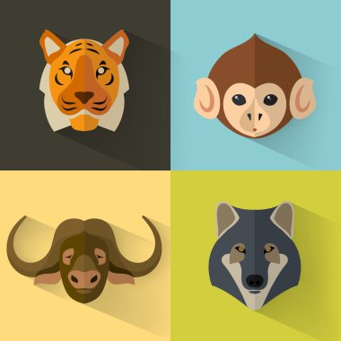 hayvan portre düz çizmek ile ayarla