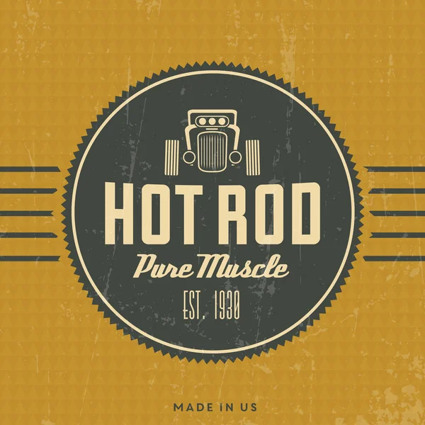 Poster Retro Hot Rod — Vettoriale Stock