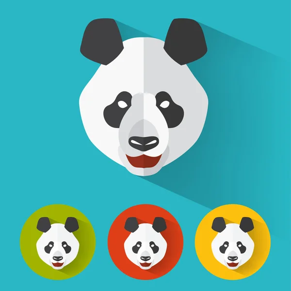 Lapos Design - óriás panda állati portré — Stock Vector