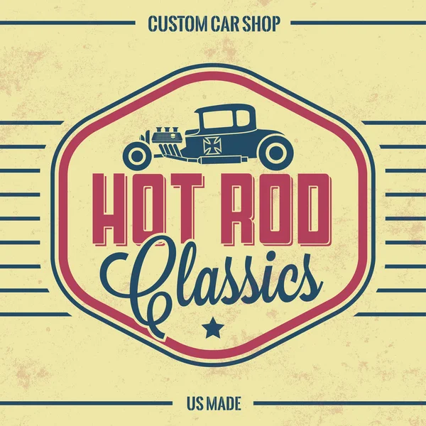 Poster Retro Hot Rod — Vettoriale Stock