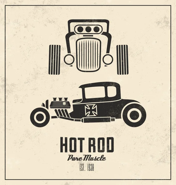 Affiche rétro Hot Rod — Image vectorielle