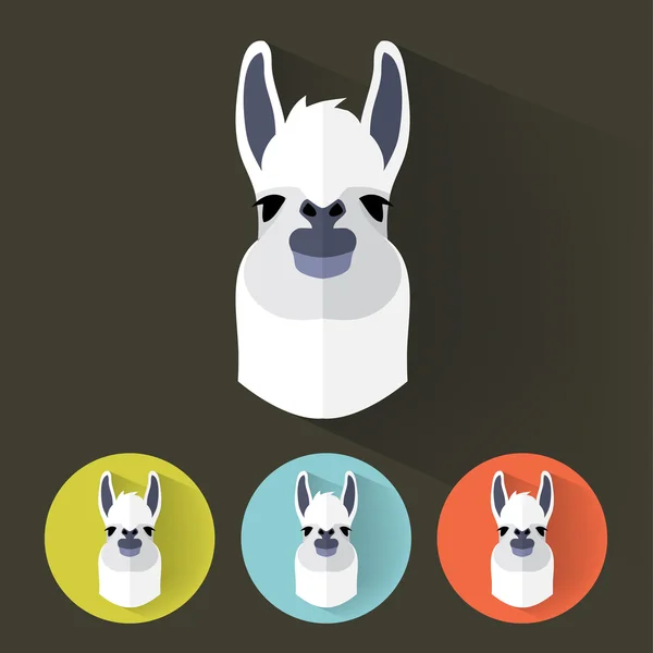 Retrato animal con diseño plano - Llama — Archivo Imágenes Vectoriales