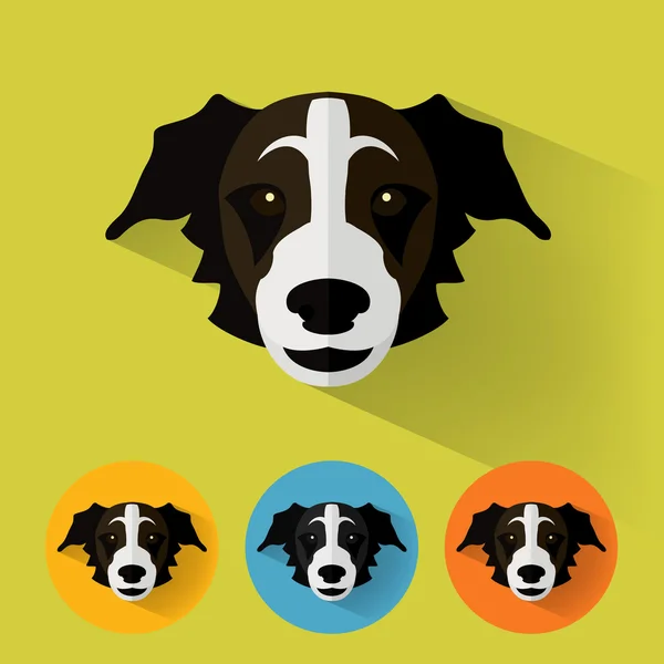 Állati portré, lapos design - kutya — Stock Vector