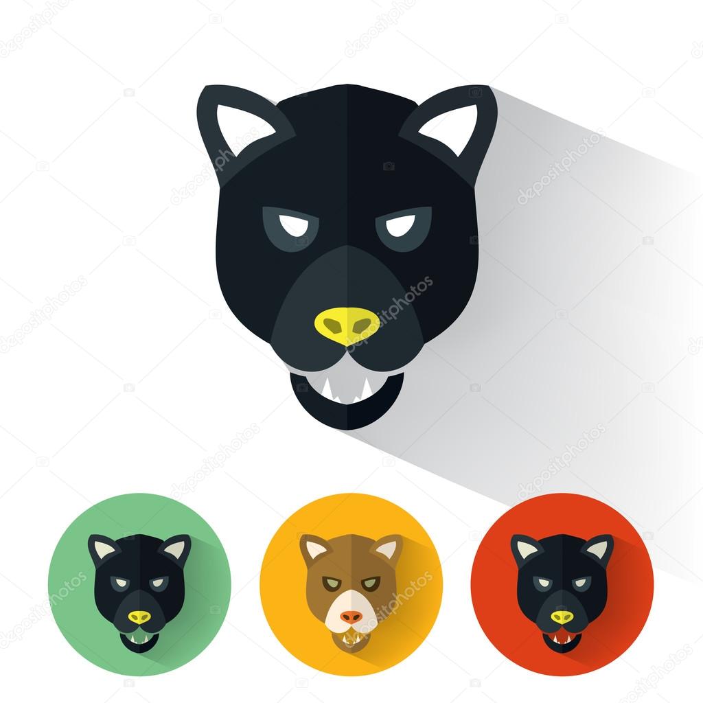 Animal Portrait with Flat Design - Panther