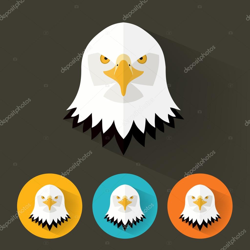 Animal Portrait with Flat Design - Bald Eagle