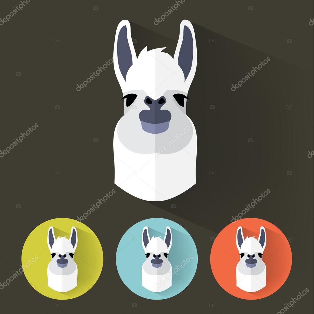 Animal Portrait with Flat Design - Llama