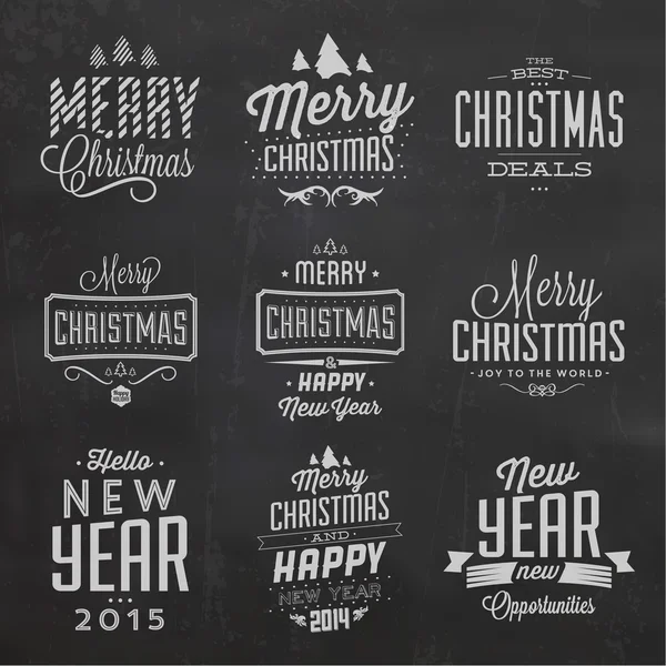 Set de fondo tipográfico de Navidad — Vector de stock