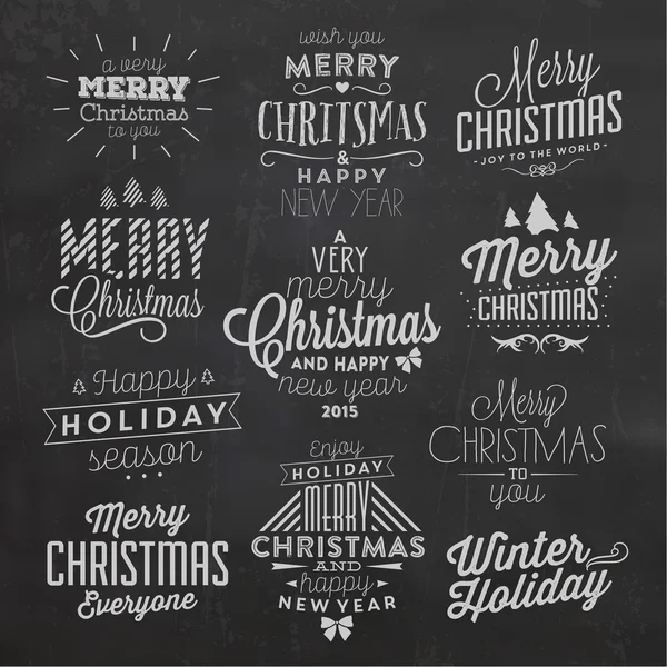 Boże Narodzenie typograficzne tło zestaw — Wektor stockowy