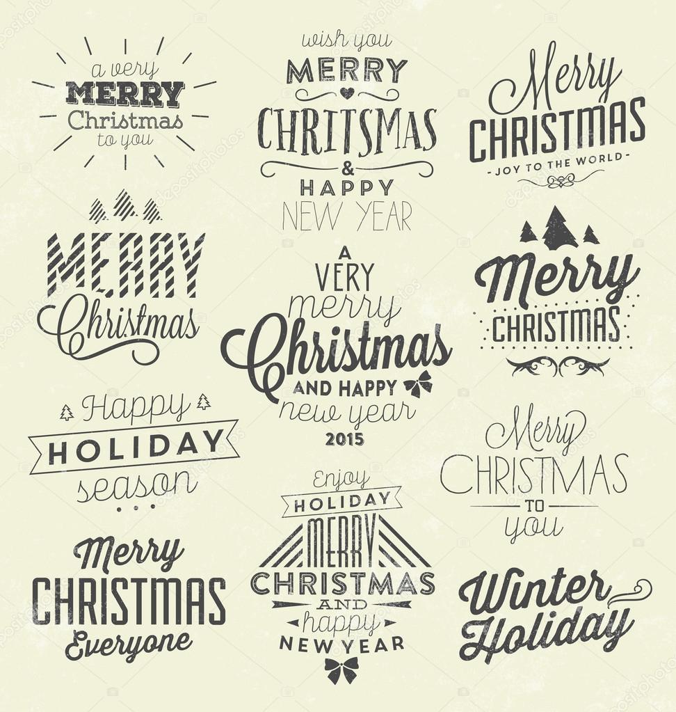 Christmas Typographic Background Set