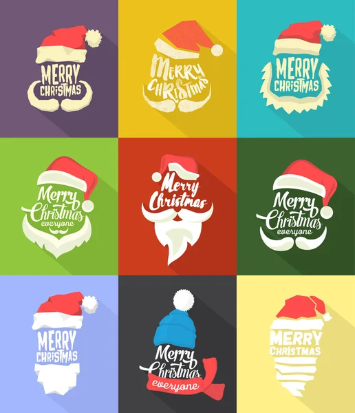Christmas Typographic Background Collection — Stock Vector