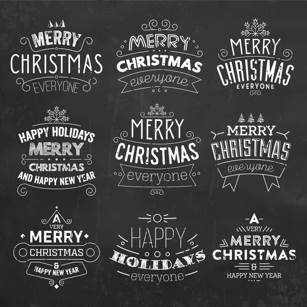 Christmas Typographic Background Set — Stock Vector