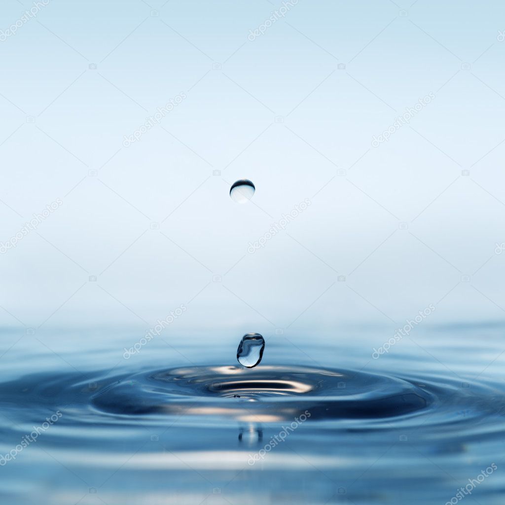 transparent drop of water