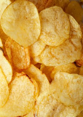 Patates cipsi arka plan yakın çekim