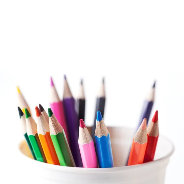 Color pencils on white background — Stock Photo, Image