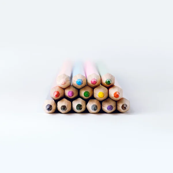 Stack of colored pencils — Stock Photo, Image