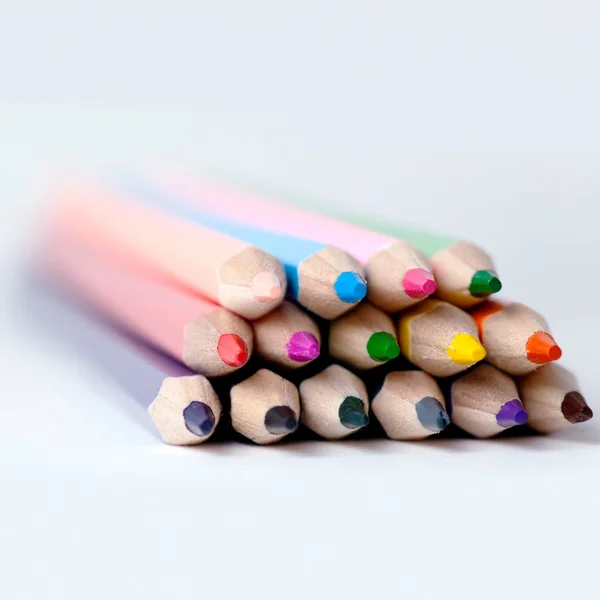 Wooden Colored pencils — Stock Photo, Image