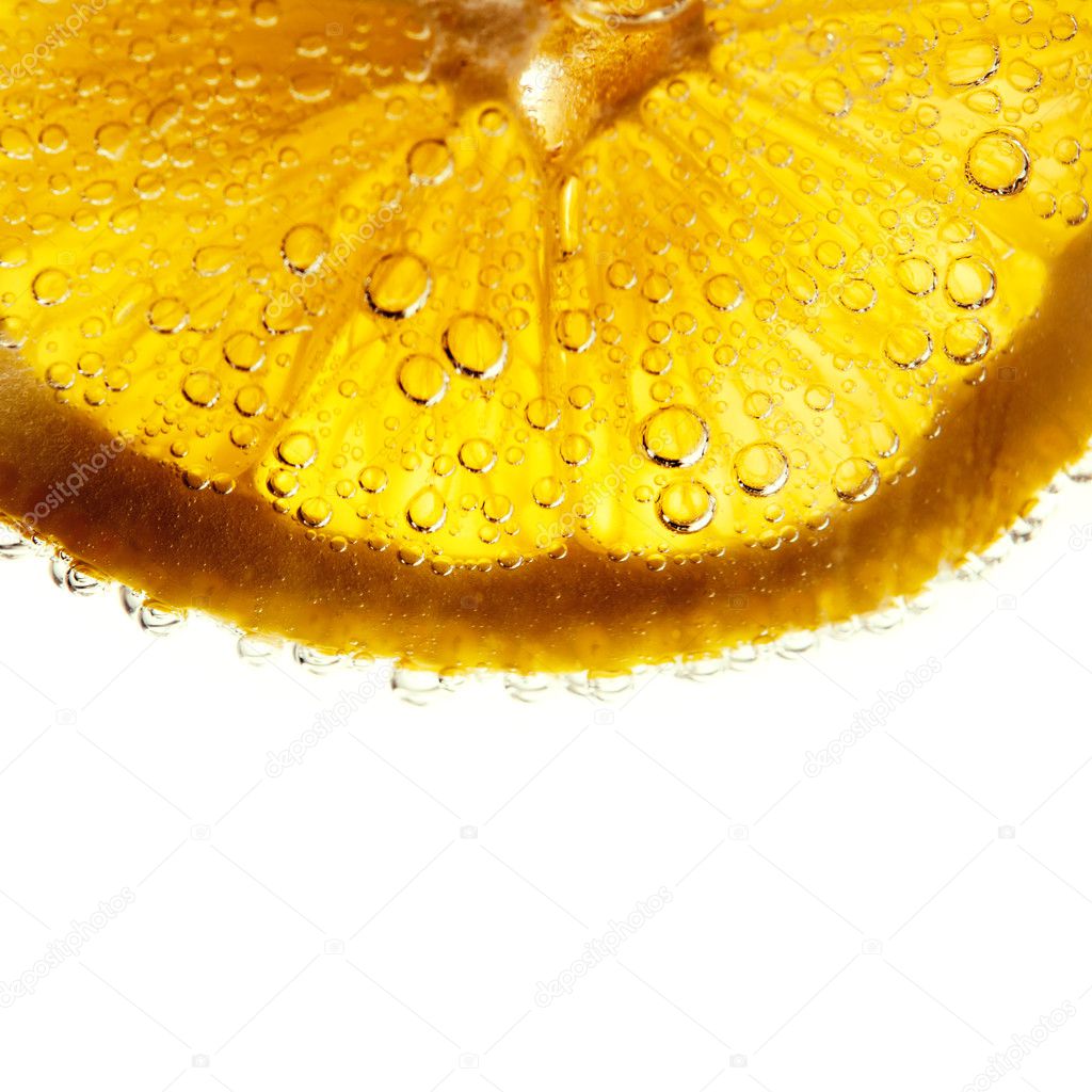 close-up of lemon slice 