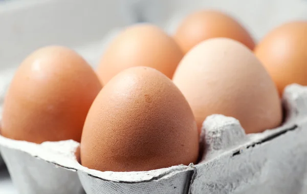 Chicken eggs in the package — Stock Photo, Image