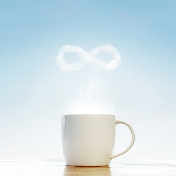 Кава нескінченності символ — стокове фото
