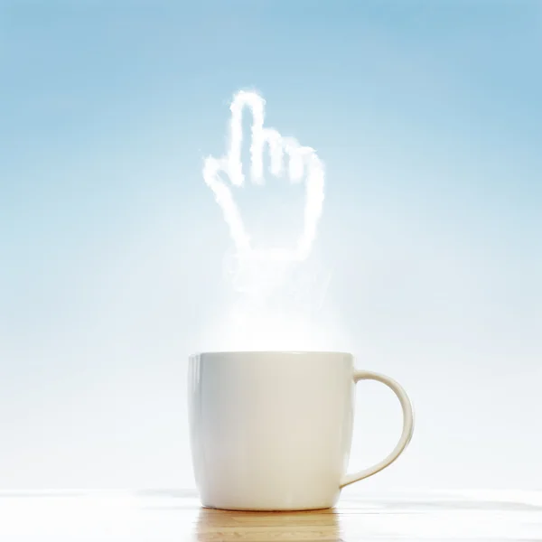 Kaffeetasse mit Mauszeiger-Symbol — Stockfoto