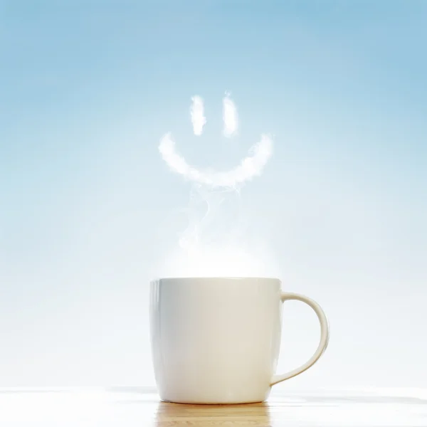 Xícara de café com símbolo sorriso — Fotografia de Stock