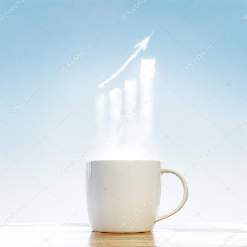 Coffee cup with Business graph symbol