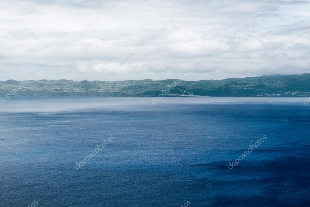 blue ocean sea and cloudy sky waves 
