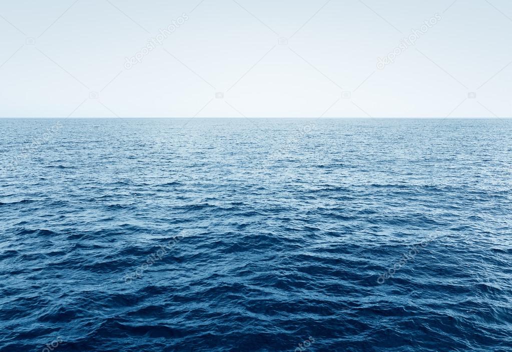 Blue Ocean waves and clear blue sky