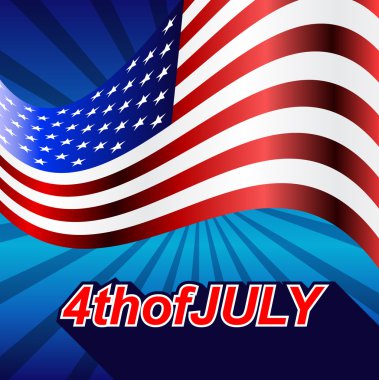 4 Temmuz Amerikan Bağımsızlık günü rozeti. Vektör