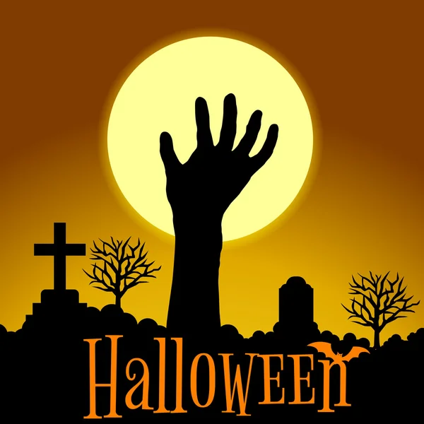 Fantasmas de mano levantándose de la tumba en Halloween . — Archivo Imágenes Vectoriales