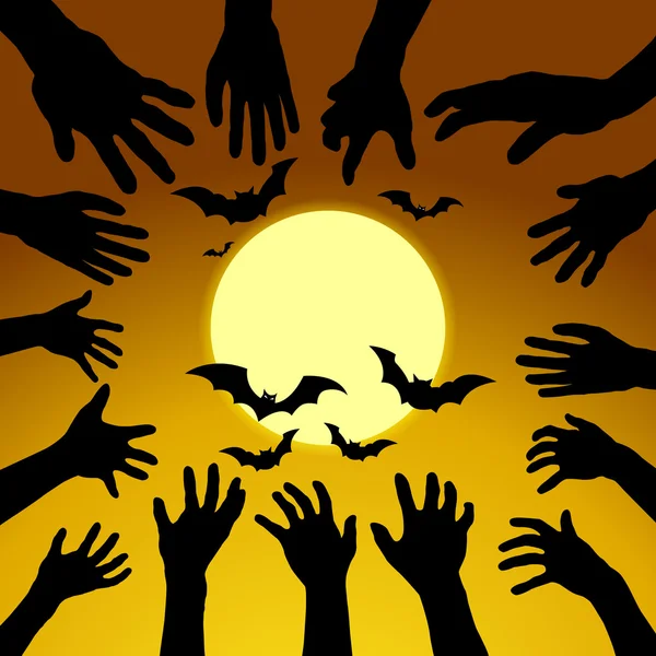 Fantômes de la main se levant de la tombe sur Halloween . — Image vectorielle
