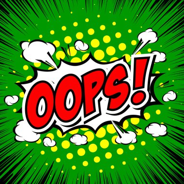 Oops! -Commic konuşma Bubbel, çizgi film.