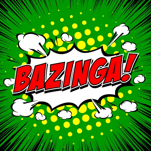 Bazinga! 만화 연설 거품, 만화. — 스톡 벡터