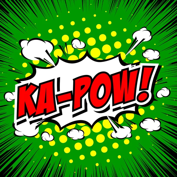 Ka-pow! Bolha de fala em quadrinhos, Desenhos animados . — Vetor de Stock