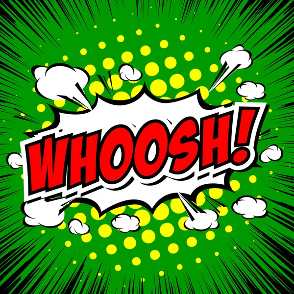 WHOOSH! - Burbuja del discurso cómico, Dibujos animados . — Vector de stock