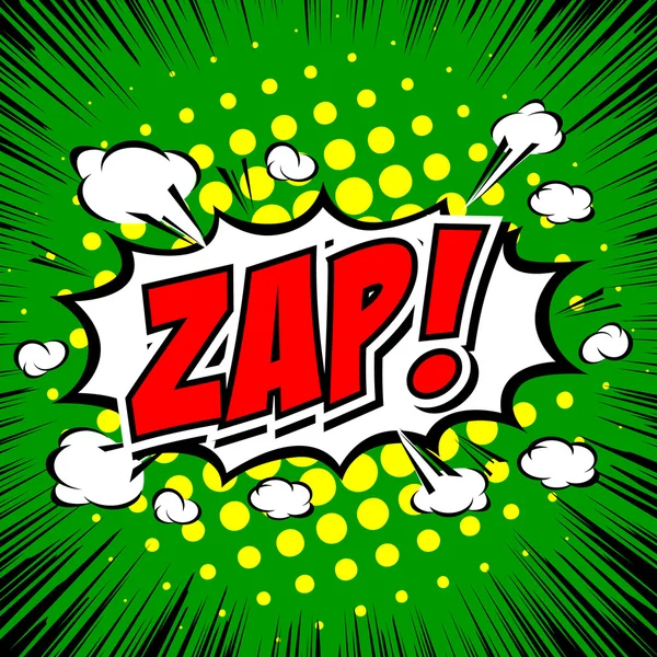 Zap! -Képregény beszéd buborék, rajzfilm — Stock Vector