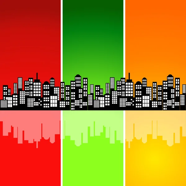 Vector abstracto colorido del horizonte de la ciudad . — Vector de stock