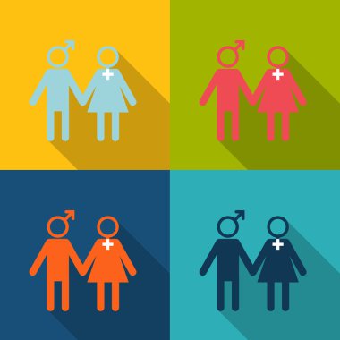 erkek ve kadın simgesi Modern stil.