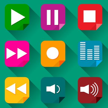 Müzik Icon Set. Vektör