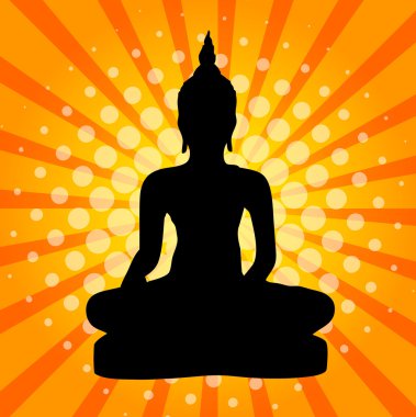 Tay Buddha silüeti.