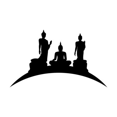 Tay Buddha silüeti.