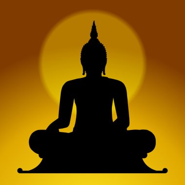 Tay Buddha silüeti.