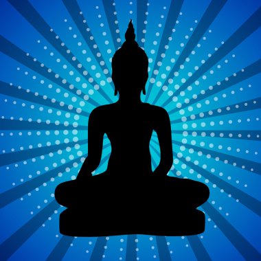 Tay Buddha silüeti.