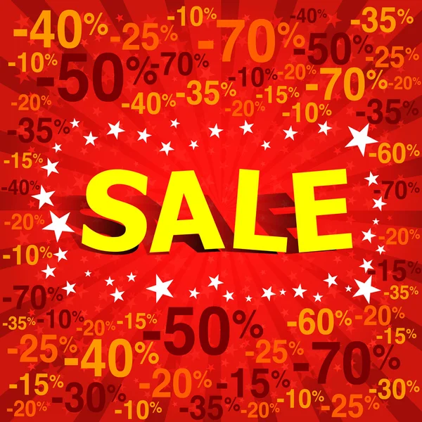Prodejní plakát s procentuální slevou — Stockový vektor