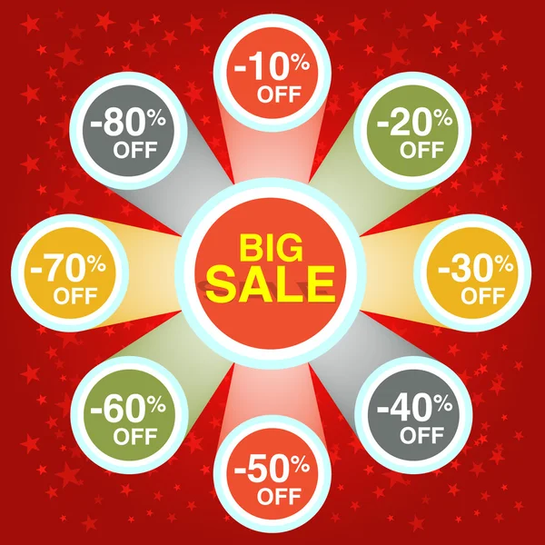 Big Sale Red Poster — Stock Vector